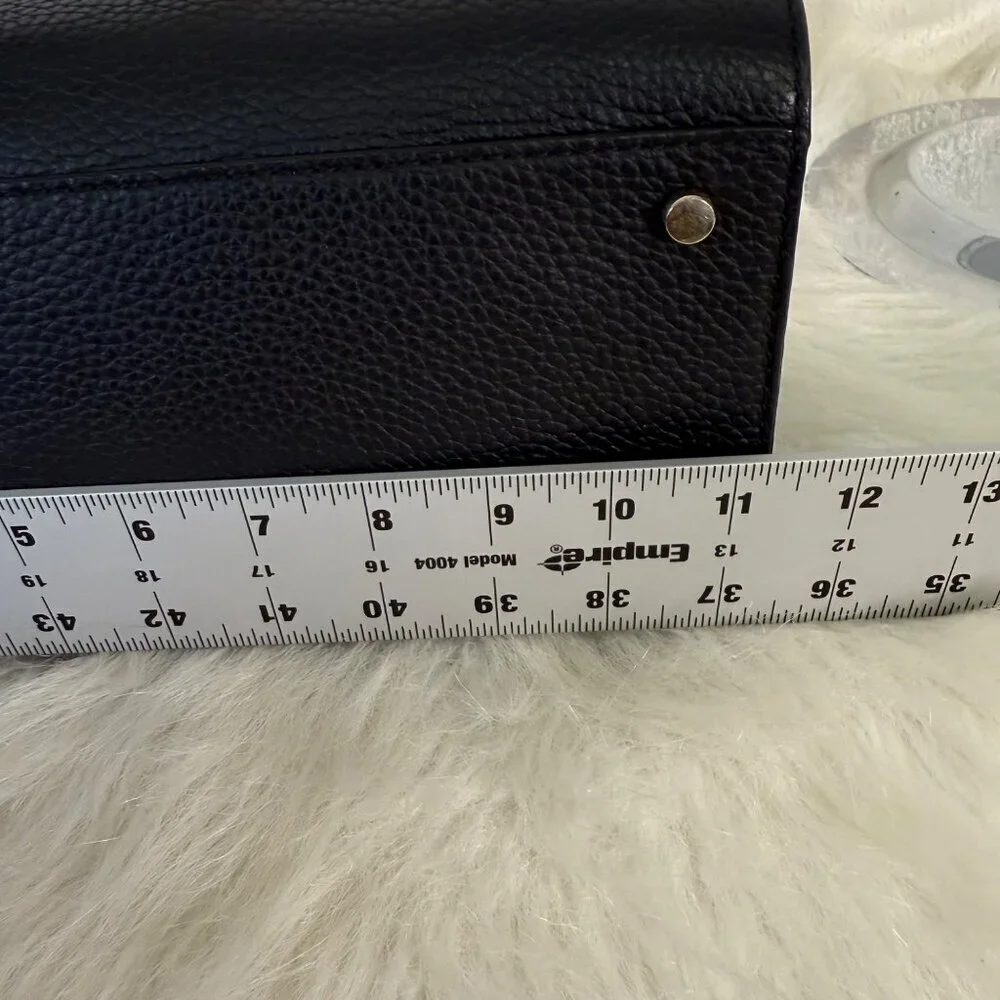 Kate Spade Sawyer Henderson Street Black Satchel Pumise Leather CrossbodyBag Bow